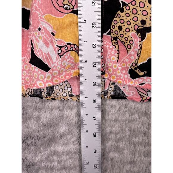 Maeve Surf Shirt XL Womens Anthropologie Linen Animal Print Camp Collar Top - Picture 6 of 8